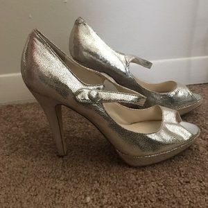 Steven by Steve Madden silver heels